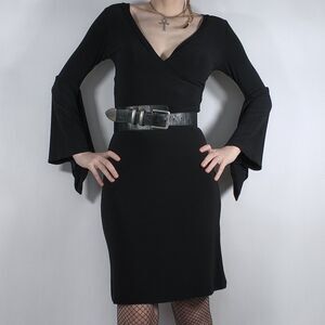Vintage V-Neck Dress W/ Bell Sleeves